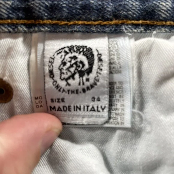 Diesel Industry Jeans Size 34x30 Mens Zatiny Light Wash Button Fly Blue Denim - Picture 9 of 9